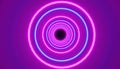 Pattern of blue and pink glowing neon circles, render, retro style.