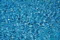 Blue and turquoise water. Blue colored pool pattern with bright and dark parts and sun reflections Royalty Free Stock Photo