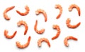 Pattern of boiled prawns Royalty Free Stock Photo