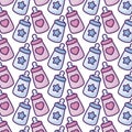 pattern of bottles milk baby background