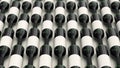 Pattern from bottles of red wine with blank labels Royalty Free Stock Photo