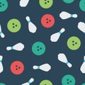 Simple vector illustration with ability to change. Pattern with bowling accessories