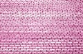 Pattern of brick wall with blur effect in pink tone