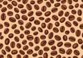 A pattern with brown coffee beans scattered on a light beige background Royalty Free Stock Photo
