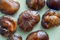 Pattern of brown dried Shiitake mushroom Royalty Free Stock Photo