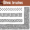 Ethnic brushes. Grid black