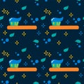 Pattern for brushing teeth in the style of Doodle. Cartoon background cleaning of the oral cavity in a linear style for