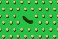 Pattern of cucumbers on a green background