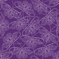 Seamless vector pattern with linear butterflies Royalty Free Stock Photo