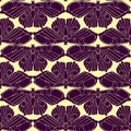Seamless vector pattern with linear butterflies Royalty Free Stock Photo