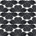 Seamless vector pattern with linear butterflies Royalty Free Stock Photo