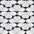 Seamless vector pattern with linear butterflies Royalty Free Stock Photo