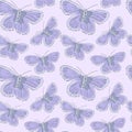 Butterfly seamless pattern. Hand drawn vecto rillustration. EPS vector art