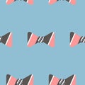 Pattern with butterfly ties. bow tie with black, white and pink stripes Royalty Free Stock Photo