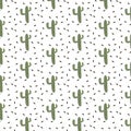 Pattern with cactus. Vector Doodle Ornament. EPS 10 Royalty Free Stock Photo