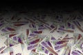 Pattern of 100 Cambodian riels banknote is national currency of Cambodia