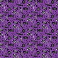 Pattern with candies for halloween. Vector illustration on a purple background. Royalty Free Stock Photo