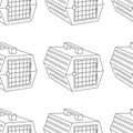 Pattern with carrier with grid for animals, cats, dogs, animal care