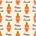 Pattern with cartoon carrots Royalty Free Stock Photo