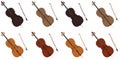 Pattern with cellos on a white background, violins, musical string instruments. Royalty Free Stock Photo