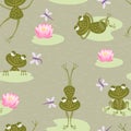 Pattern of cheerful frogs