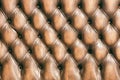 Pattern of chesterfield buttoned brown leather Royalty Free Stock Photo