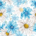 Pattern of chicory and chamomile