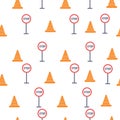 Pattern for children traffic signs. Vector