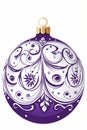 Pattern of Christmas ball hand drawn illustration in christmas purple colours on white background, christmas theme in american and Royalty Free Stock Photo
