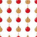 pattern of Christmas colored balloons with ribbon Royalty Free Stock Photo