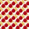 pattern of Christmas colored balloons with ribbon Royalty Free Stock Photo