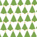 Christmas trees pine illustration cartoon style drawing forest on white backgrou