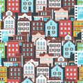 pattern with city buildings. Royalty Free Stock Photo