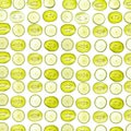 Pattern of close up slices of kiwi and lime isolated on white background Royalty Free Stock Photo