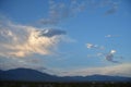 Pattern of clouds over hills and mountain range in the Mojave Desert Royalty Free Stock Photo