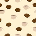 Pattern coffee beans coffee instant cup vector illustration Royalty Free Stock Photo