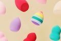 Pattern from color cosmetic beauty blender sponges Flying colored sponges different shape.