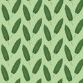 Pattern color set decorative of elongated green leaves