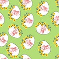 Pattern on a colored background decorative Easter eggs Royalty Free Stock Photo