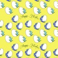 Pattern on a colored background decorative Easter eggs Royalty Free Stock Photo