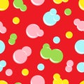 pattern colored figured soap bubbles on red Royalty Free Stock Photo