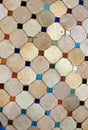 Pattern of colored tiles with rhombuses. Colored tiles on the floor.