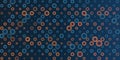 Pattern of colorful, abstract random sized bubbles on a dark background. Modern, playful design suitable for illustrations