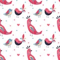 Pattern of colorful birds. Stylish repeating and seamless bird pattern. vektor Royalty Free Stock Photo