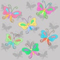 Pattern with colorful Butterfly