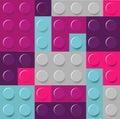 Pattern of colorful childish lego blocks vector Royalty Free Stock Photo