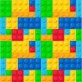 Pattern of colorful childish lego blocks vector