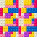 Pattern of colorful childish lego blocks vector Royalty Free Stock Photo