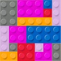 Pattern of colorful childish lego blocks vector Royalty Free Stock Photo