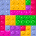 Pattern of colorful childish lego blocks vector Royalty Free Stock Photo